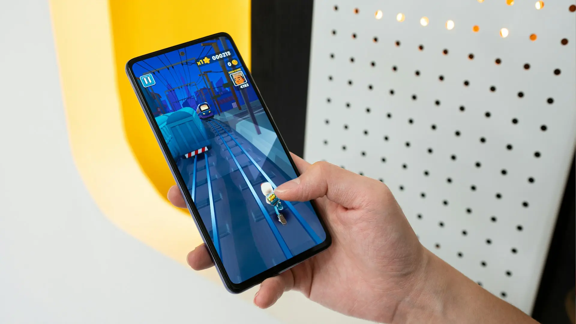 person holding black android smartphone